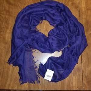 Long Purple J. Jill with a fringed edge Scarf Wrap